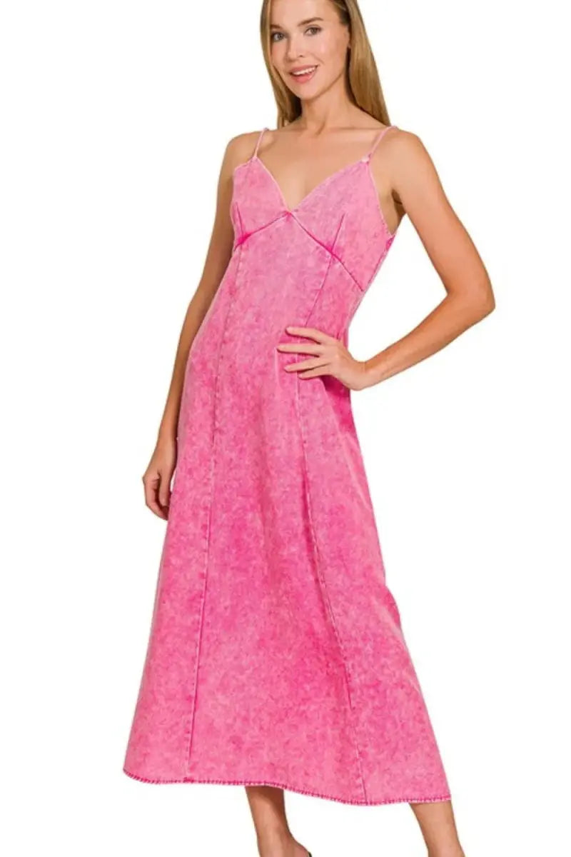 Zenana Tencel Mineral Washed Maxi Dress for Every Occasion - Love Salve